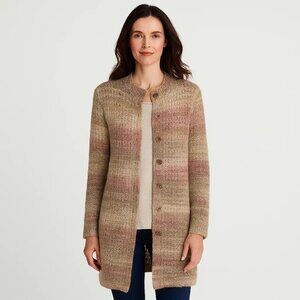 J. Jill Wool Alpaca/Wool Blend Button Cardigan Sweater M Petite Cottagecore Boho